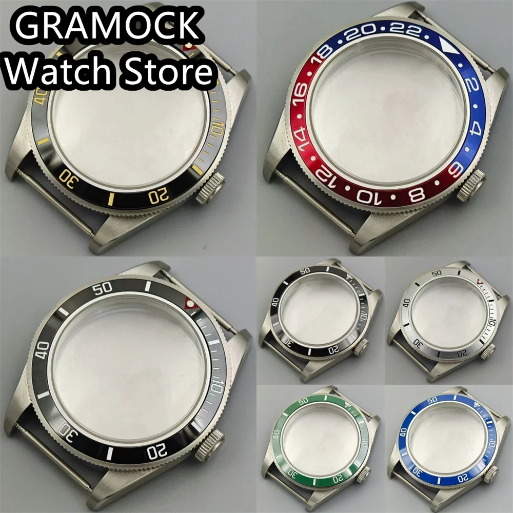GRAMOCK 39mm BB58 Watch Case Domed Sapphire Glass Ceramic/Aluminium Bezel Fit NH34 NH35 NH36 ETA2824 PT5000 Movement Waterproof