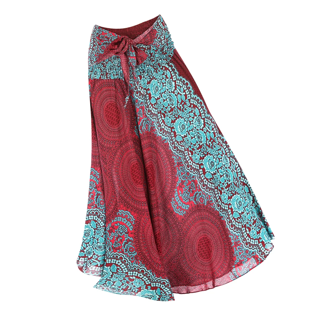 Long Hippie Bohemian Skirt Flowy Cotton Gypsy Boho Maxi Beach Skirt for Holiday Party