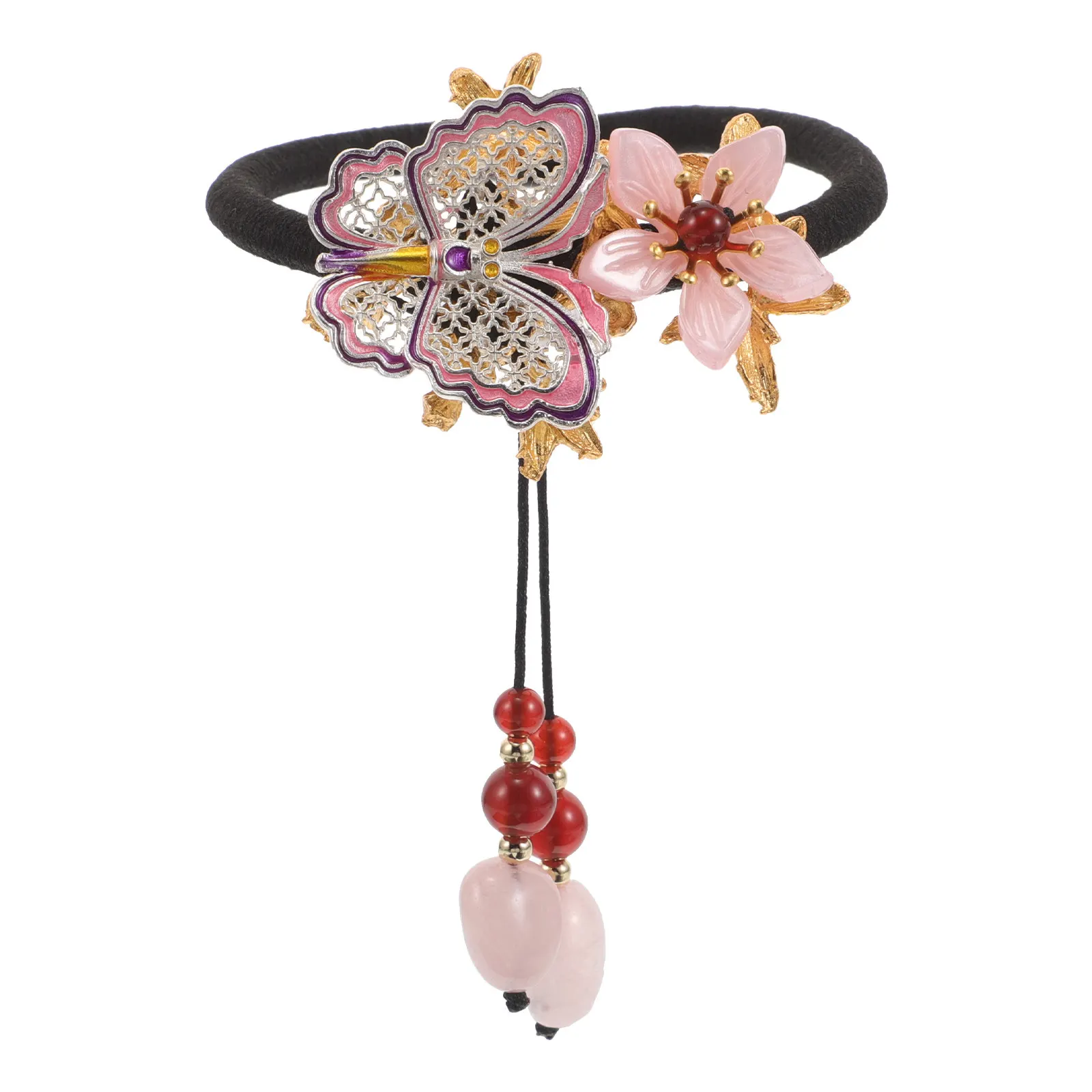 High Elasticity Vintage Hair Tie Extra Thick Soft Fabric Hanfu Hair Accessories Retro Chinese Style Decorative Flower Rope
