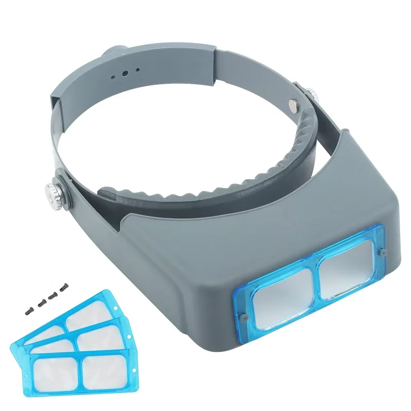 Double Lens Head-Mounted Magnifier Glasses Binocular Loupe Headband for Jewelry Watch Repair Jewelers Watchmaker Tools