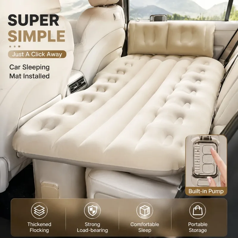 Portable Electric Inflatable Sleeping Mattress for Cars  One-Touch Inflation, Thick Air Cushion, Travel-Friendly Bed Pad