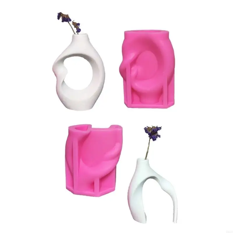 50LE 2 Pack Silicone Vase Mold Set Easy Demolding Craft Molds Creative Crafting Moulds for Unique Abstract Vase Crafting