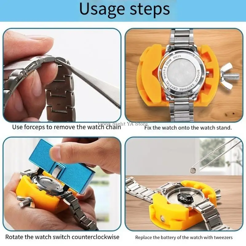 Complete 4Pcs Watchmaker Repair Sturdy Steel Materials Easy To Use