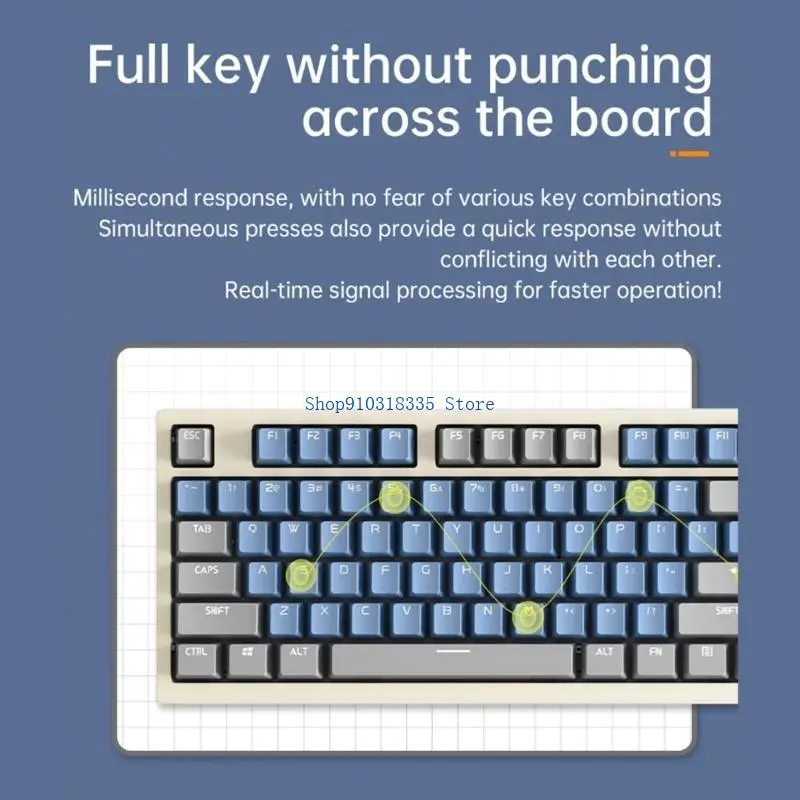  LT84 Gaming Wireless Mechanical Keyboard RGB 3-mode TypeC 2.4G- Bluetooth-compatible Wireless Keyboard 84 Keys Hotswap