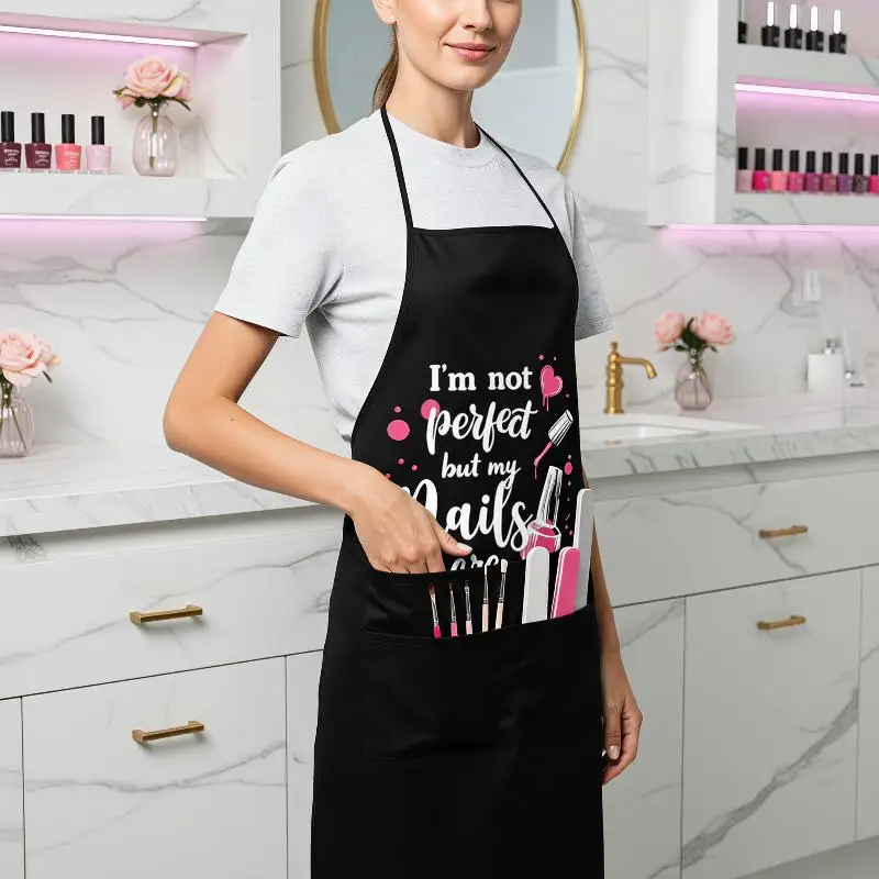 Fashion Nail Artist Nail Salon Apron For Men Women 3D Printing Anti Fouling And Waterproof Creative Household Chef Cooking Apron