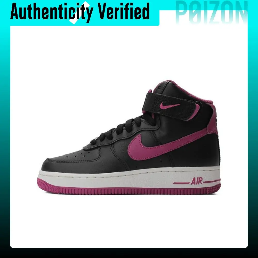 Nike Air Force 1 Slip Resistant Abrasion Resistant High top Skateboard Shoes Women's Black Purple DV1138-002