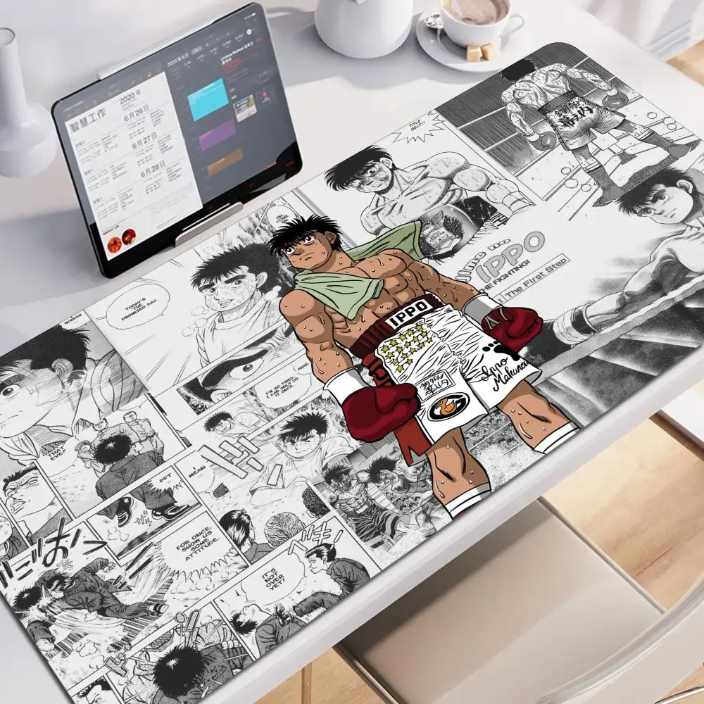 H-Hajime No Ippo Mouse Pad Tapetes De Mesa Teclado, Borracha Kawai, Tapete De Mesa Antiderrapante, 1000x500