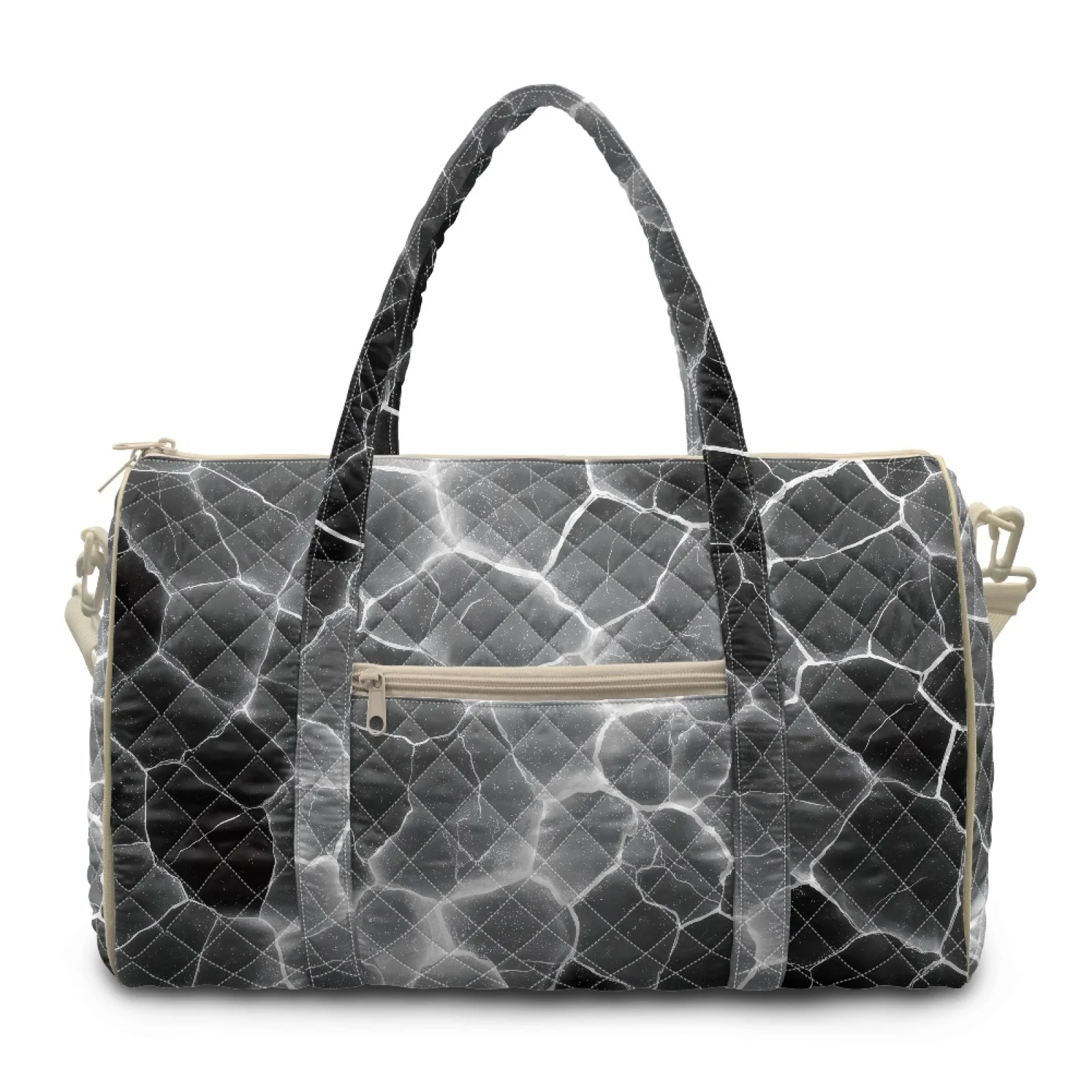 Coloranimal Cracked Gray Quilted Duffle Bags Polyester Versatile Travel Carry On Bag for Yoga New Trend