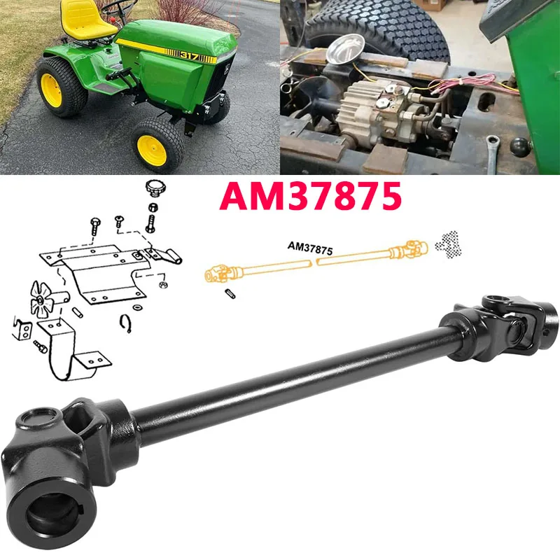Drive Shaft Replacement for John Deere 317 Tractor AM37875 Driveshaft with Universal Joints Transmission Axle
