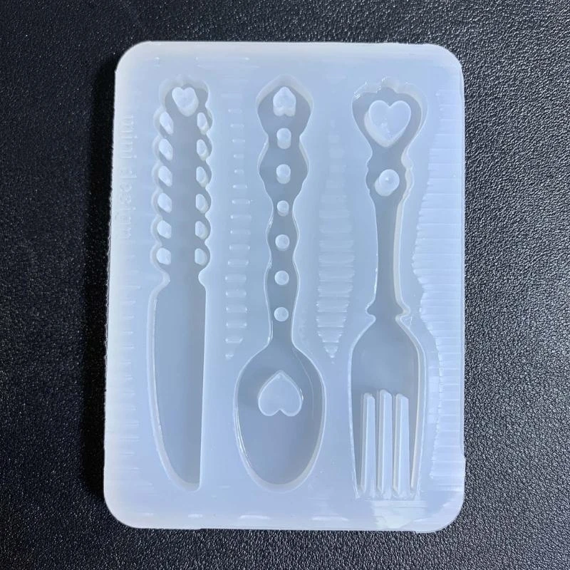 Diy Hollow Handle Knife- Fork Spoon Love- Mold Drop Silicone Keychain Mold
