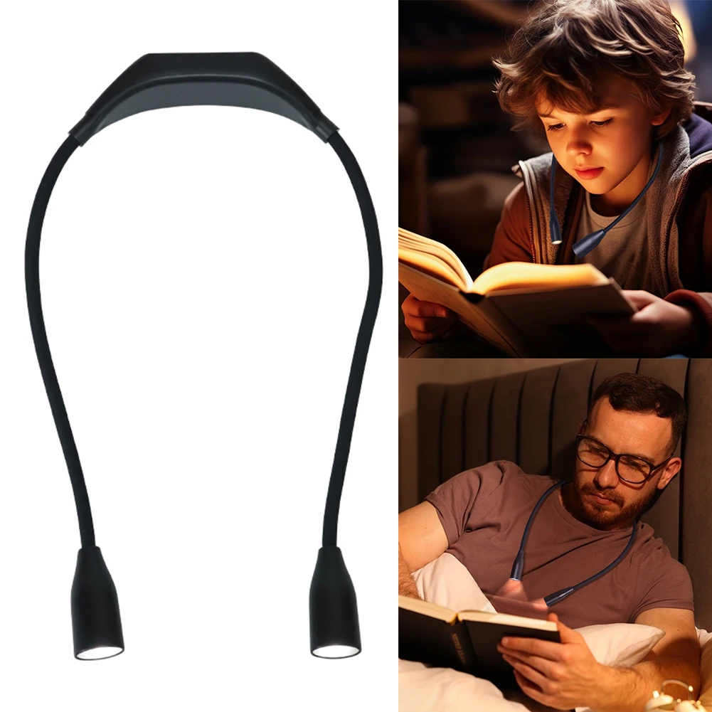 LED Neck Reading Light Flexible Book Light Adjustable Brightness LED Night Light  for Reading Knitting Camping Repairing