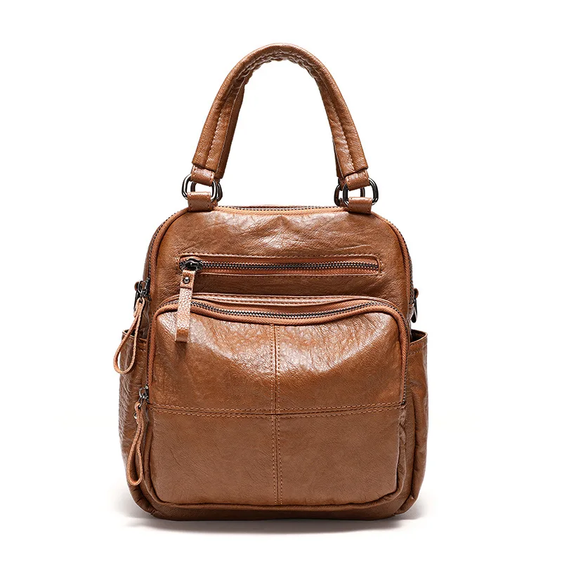 New Women Handbag Crossbody Shoulder Bag Genuine Leather Backpack Vintage Multi Function Purse Fashion Trendy