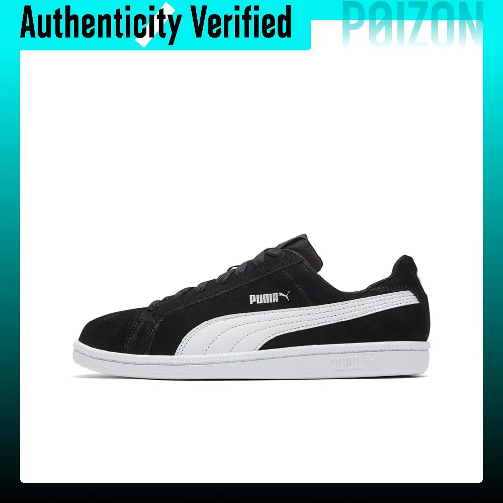 PUMA Smash SD Textile, Split Cow Leather, Artificial Leather Breathable Low top Skateboard Shoes Unisex Black 361730-01