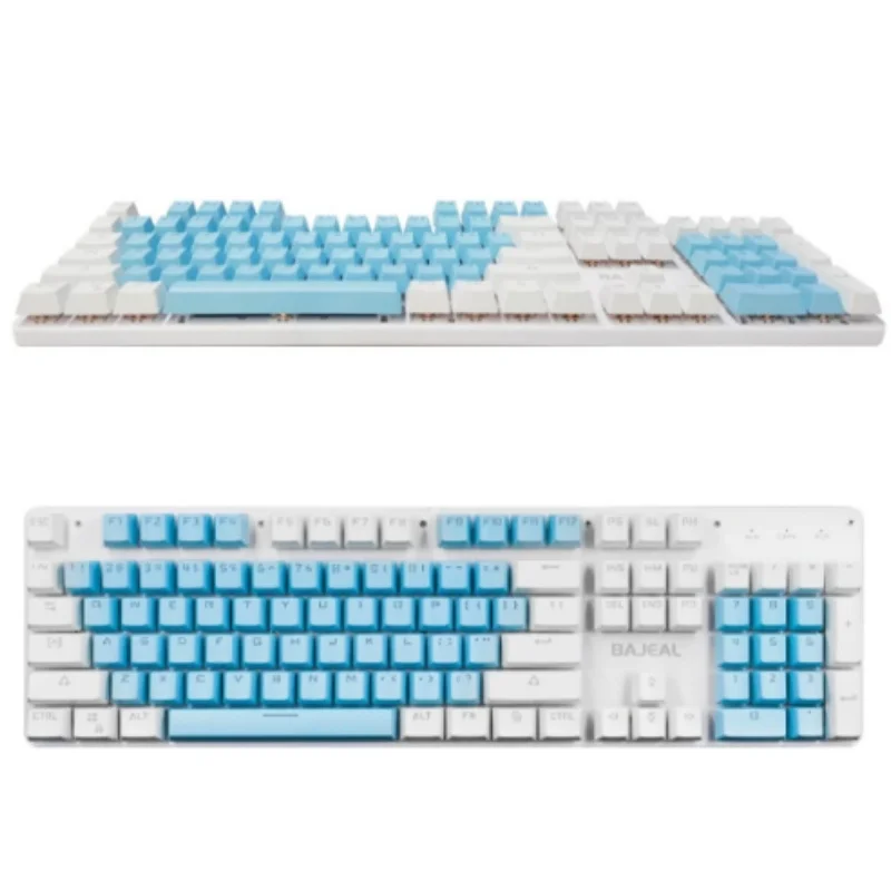 BAJEAL K500 Wired Mechanical Keyboard Red Switch Plug-and-Play Durable RGB Colorful Multimedia Computer Gaming Keyboard