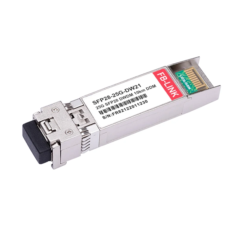 SFP28 25Gbps DWDM 10km Single Mode Fiber Transceiver Duplex LC C17~C61 DDM Optical Module