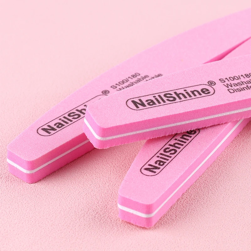 60Pcs Nail Files Sponge 100/180 Grit Moon Design Buffer Block Double Side Files For Finger Colorful Foam Tools
