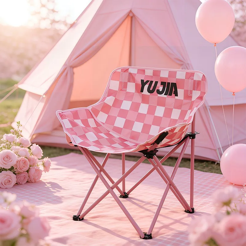 Outdoor folding moon chair portable camping chair fishing beach chair comfortable picnic portable storage chair