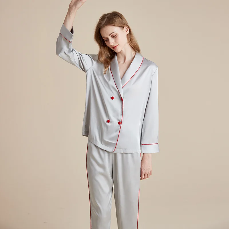 4-Season Viscose Pajamas Set for Women Long Sleeve Comfortable Loungewear Soft Sleepwear Nightwear for Ladies Homewear Outfit