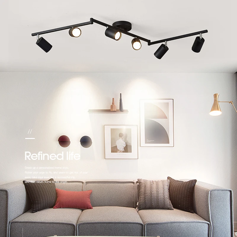 Black White Ceiling Light Living Room Balcony Lamp Corridor Chandelier Modern Spotlights Interior Decorative Lighting Fixtures
