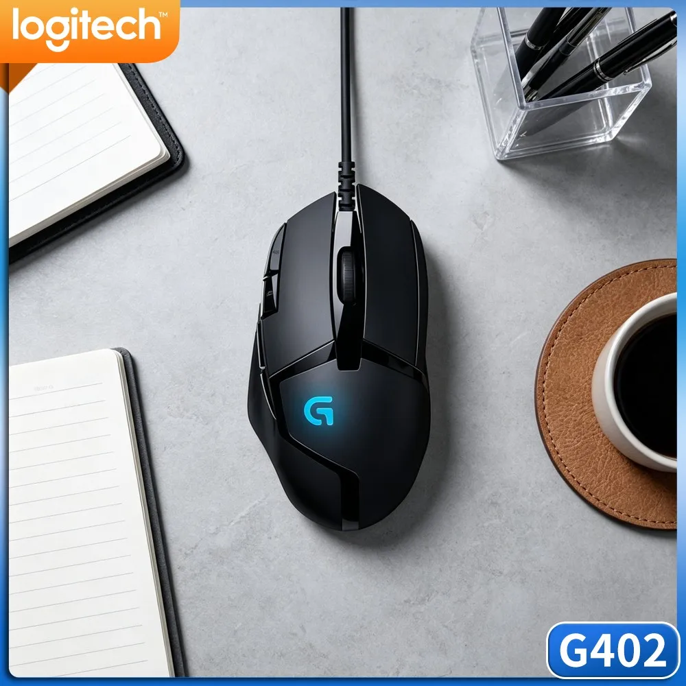 Logitech G402 Hyperion Fury Wired Mouse DeltaZero HighPrecision Optical Element Fusion Engine Tech For Home Game Rig Build