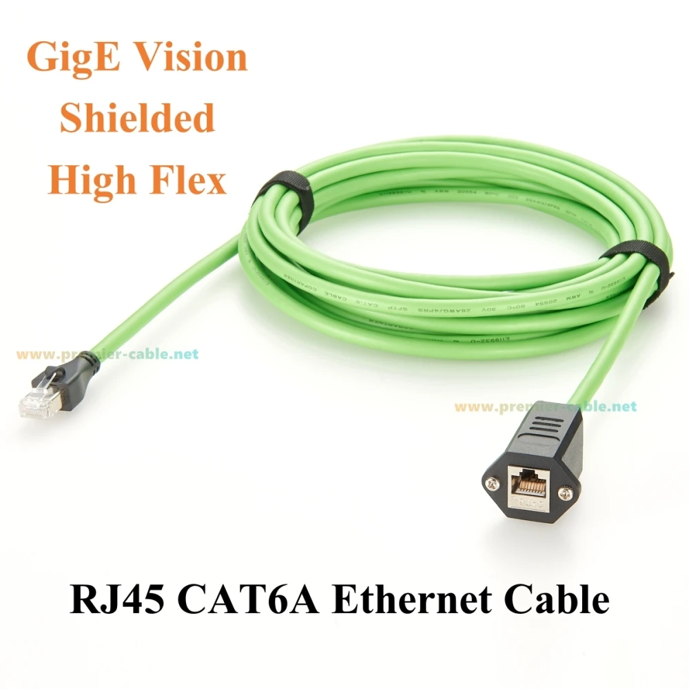 Profinet RJ45 8P8C Male to Female Extension Cable Screw Panel Mount 10Gbps CAT6A Ethernet LAN Network Shielded GigE Vision Cable