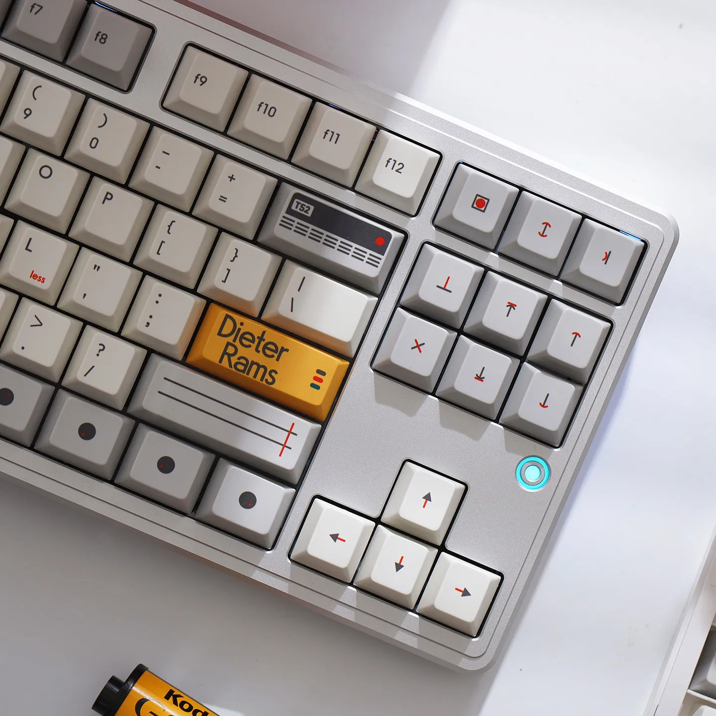 FBB Minimalist Braun Style T52 Theme Keycaps Set PBT Sublimation Cherry Profile Custom Original Handmade Keycaps for Keyboard
