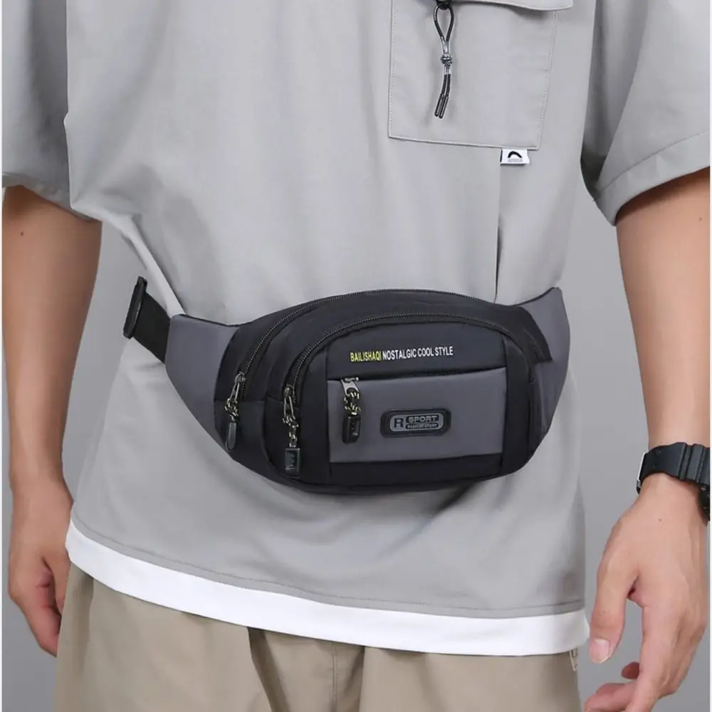 New Oxford Men Waist Bag Anti-theft Multi-layer Sports Mobile Phone Bag Large Capacity Business Cashier Wallet Chest Bag