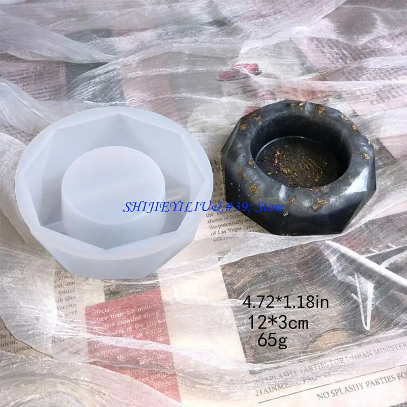 E21F Round Square Rhombus Polygon Ashtray Casting Silicone Mould DIY Crafts Ornaments Soap Wax Plster Resin Casting Mold
