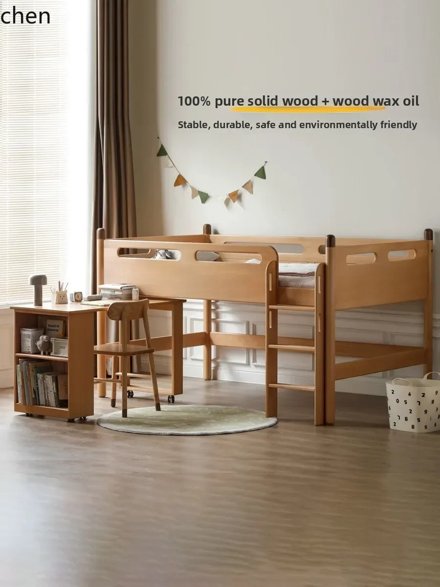 y9.3- all solid wood small apartment bedroom simple multi-functional combination bed