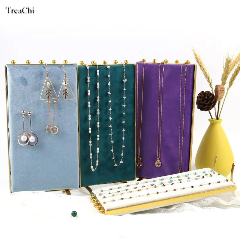 Screen Creative Necklace Pendant Jewelry Booth Earrings Metal Storage Rack Organizer Silk Velvet Display Prop Exhibitor Menora