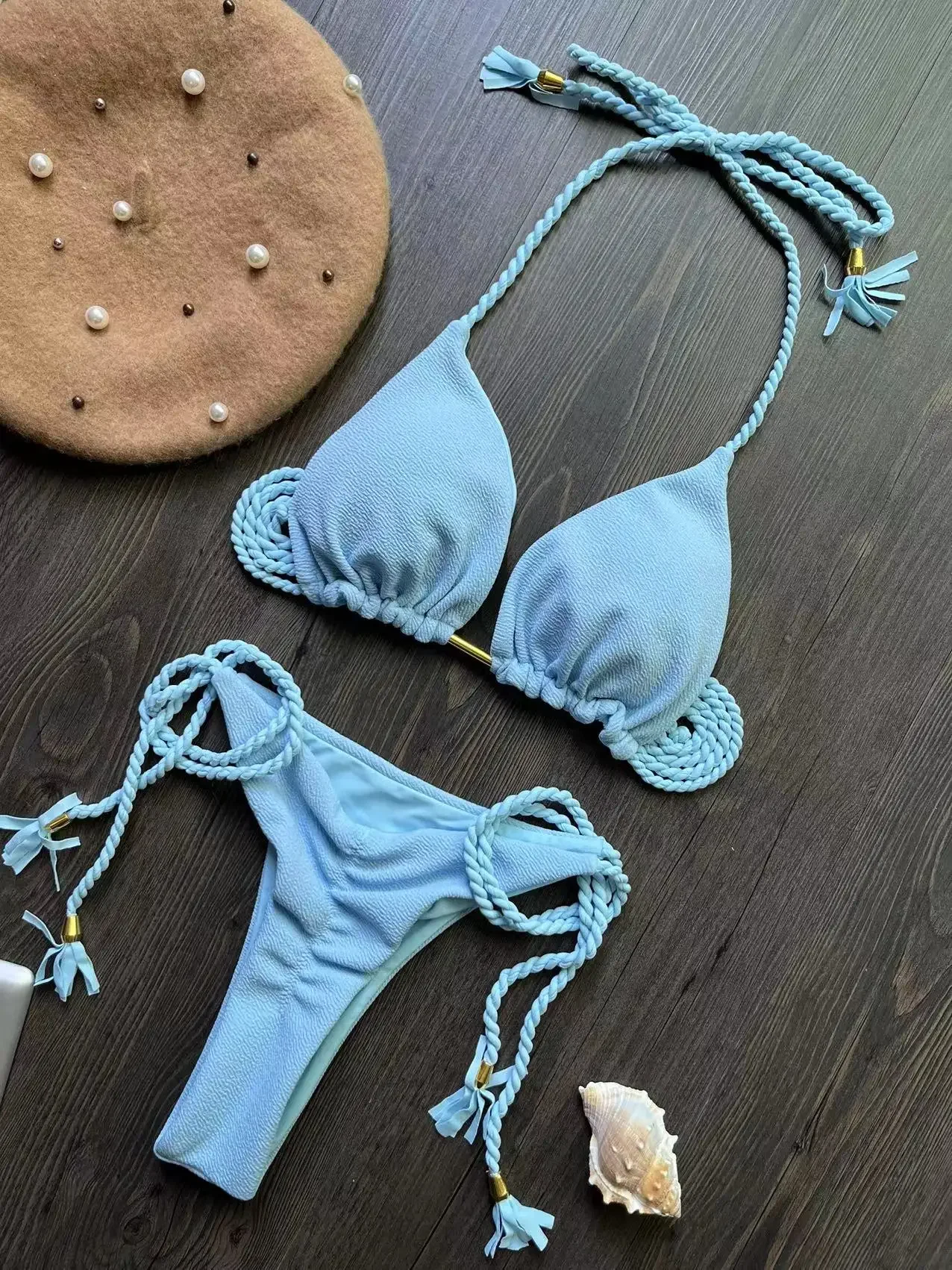 2024 Sexy Strap Bikini Women suit, 2 Piece Set Swimsuit, Brazilian Swimsuit Triangle, Push-up