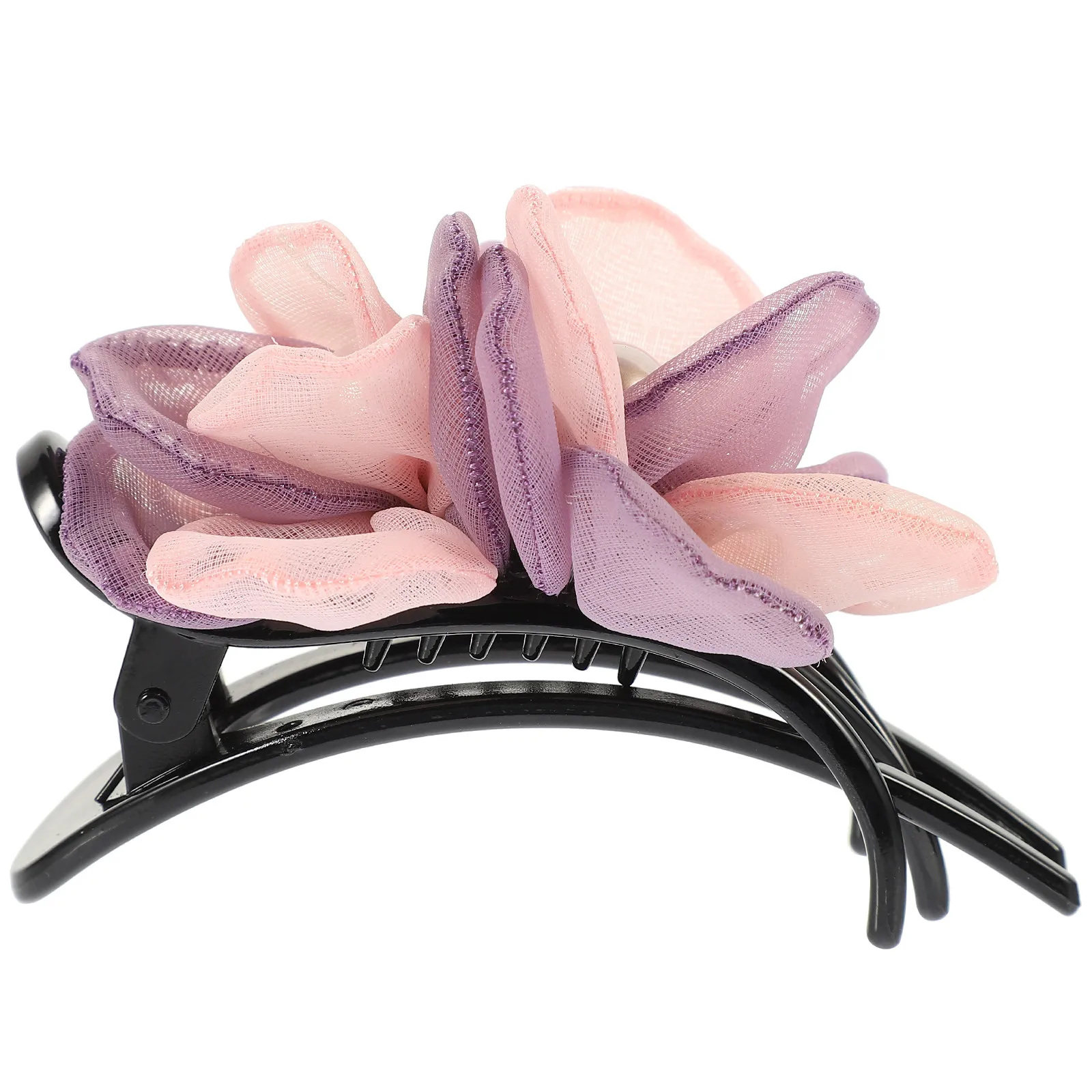 Duck Bill Clip Silk Yarn Flower Design Strong Hold Hair Clamp for Thick Thin Curly Straight Hair Women Fashion