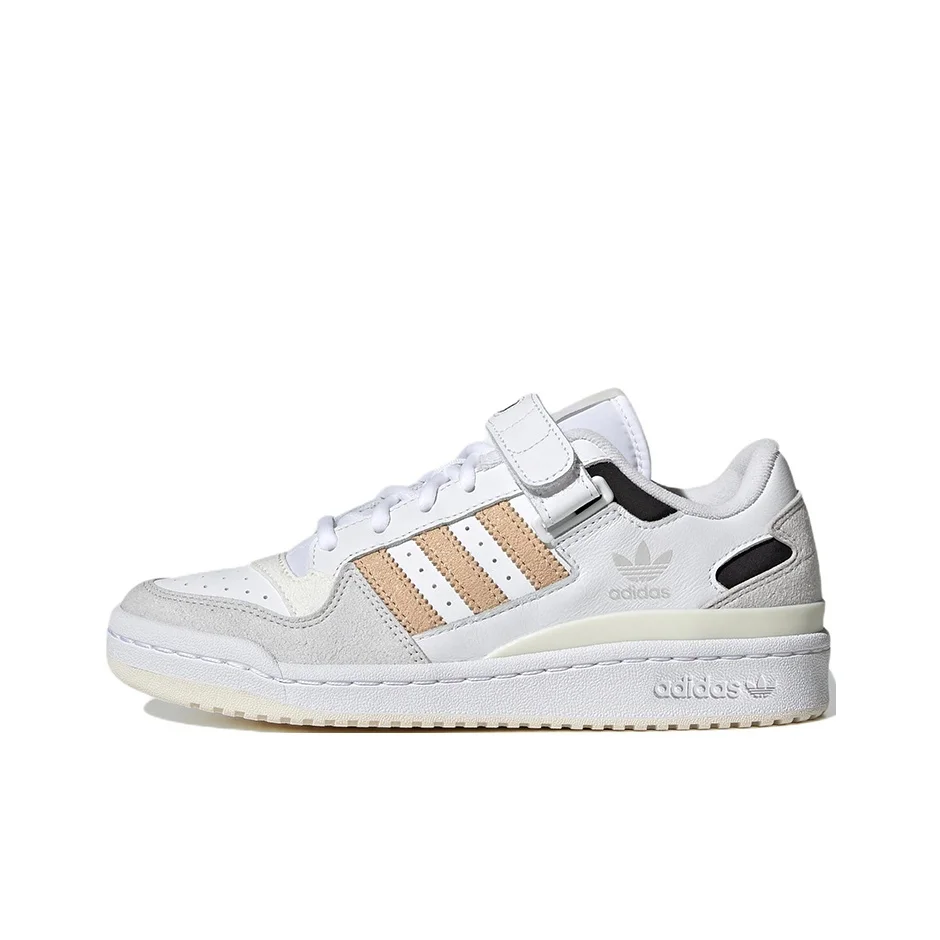 Adidas Originals FORUM Skateboard Shoes Women's Low Top White/Light Gray/Brown GW7107