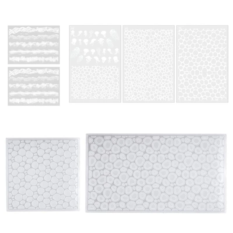 7Pcs Ocean Themed Silicone Mold DIY Water Ripple Designs Mold Sea Inspired Molds