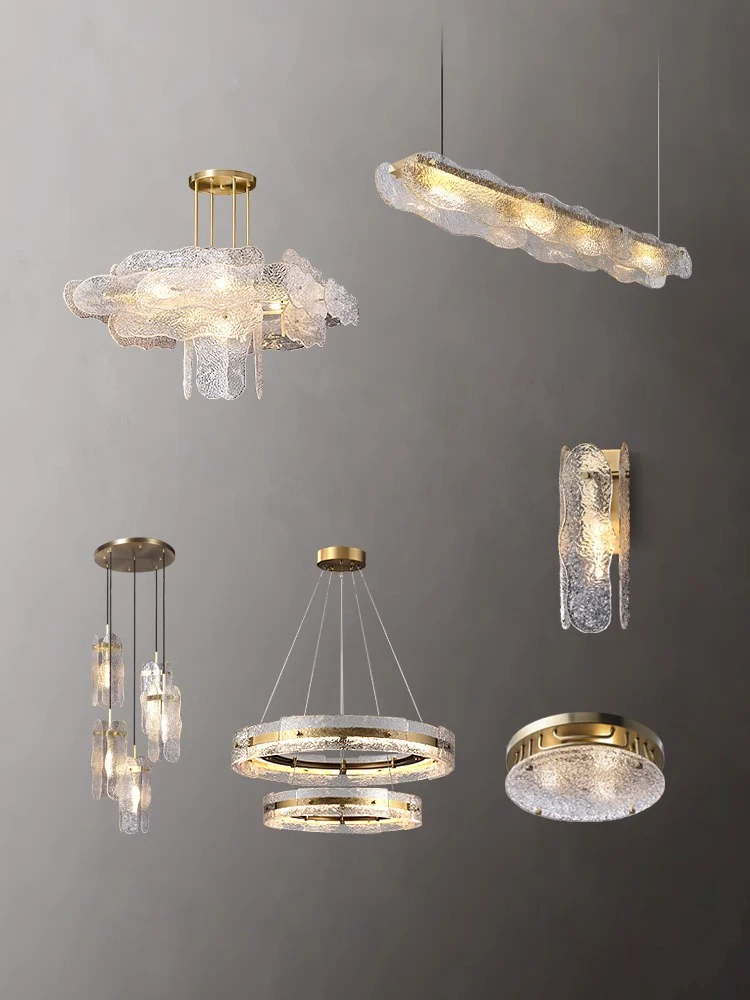 2026 Trendy Glass Art Dimmable LED Hanging Lamp Chandelier Pendant Light Suspension Luminaire Lampen For Foyer Dinng Room