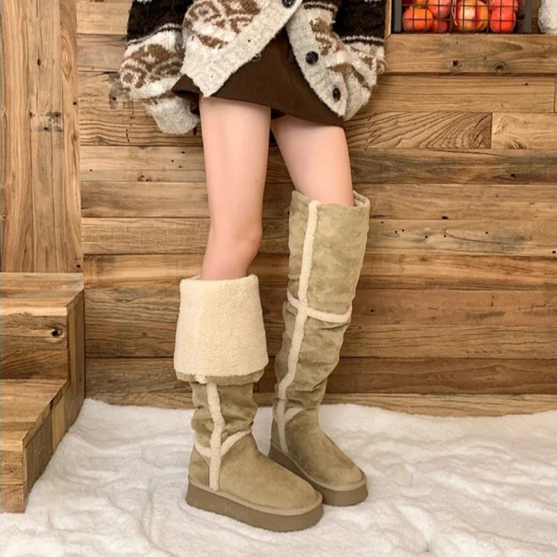 2026 New Style Women Thick Soled Elevated Snow Boots Added Insulation Winter Thick Cotton Boots Warm Outdoor Ladies Footwear