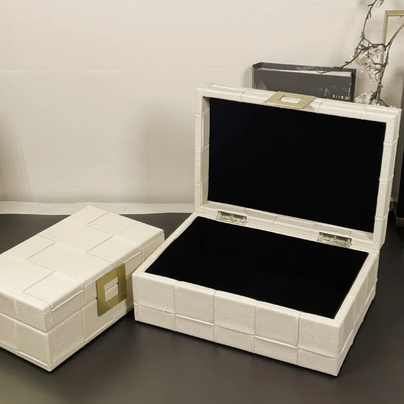 Leather Jewelry Storage Box Large Luxury Jewelry Boxes Minimalist Organizer Case Multifunctional Living Room Storage Cases