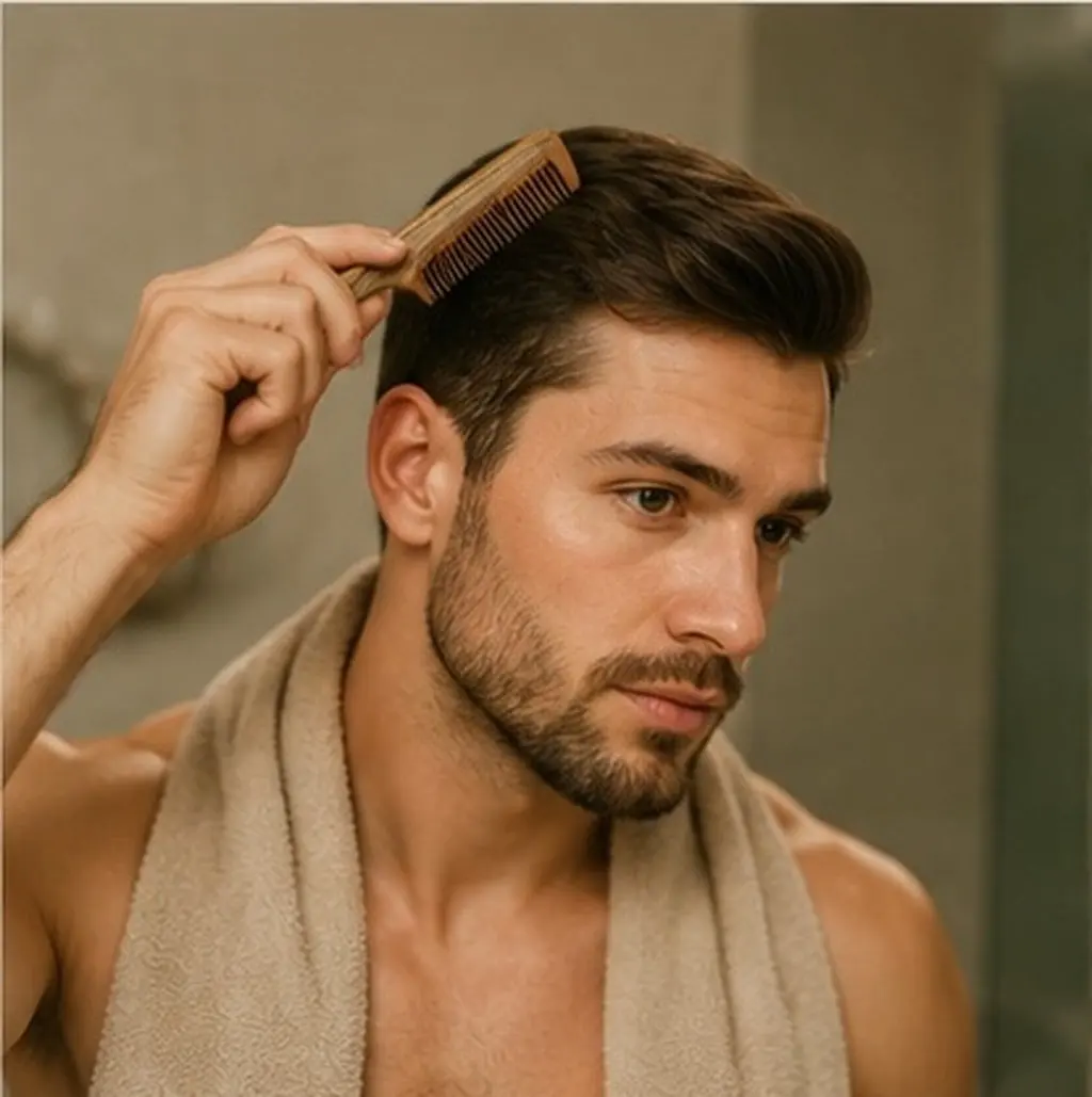 Sandalwood Hair Comb Made from Sandalwood Long Handle Pointed Tail Fine Tooth Wooden Comb for Gentle Scalp Massage