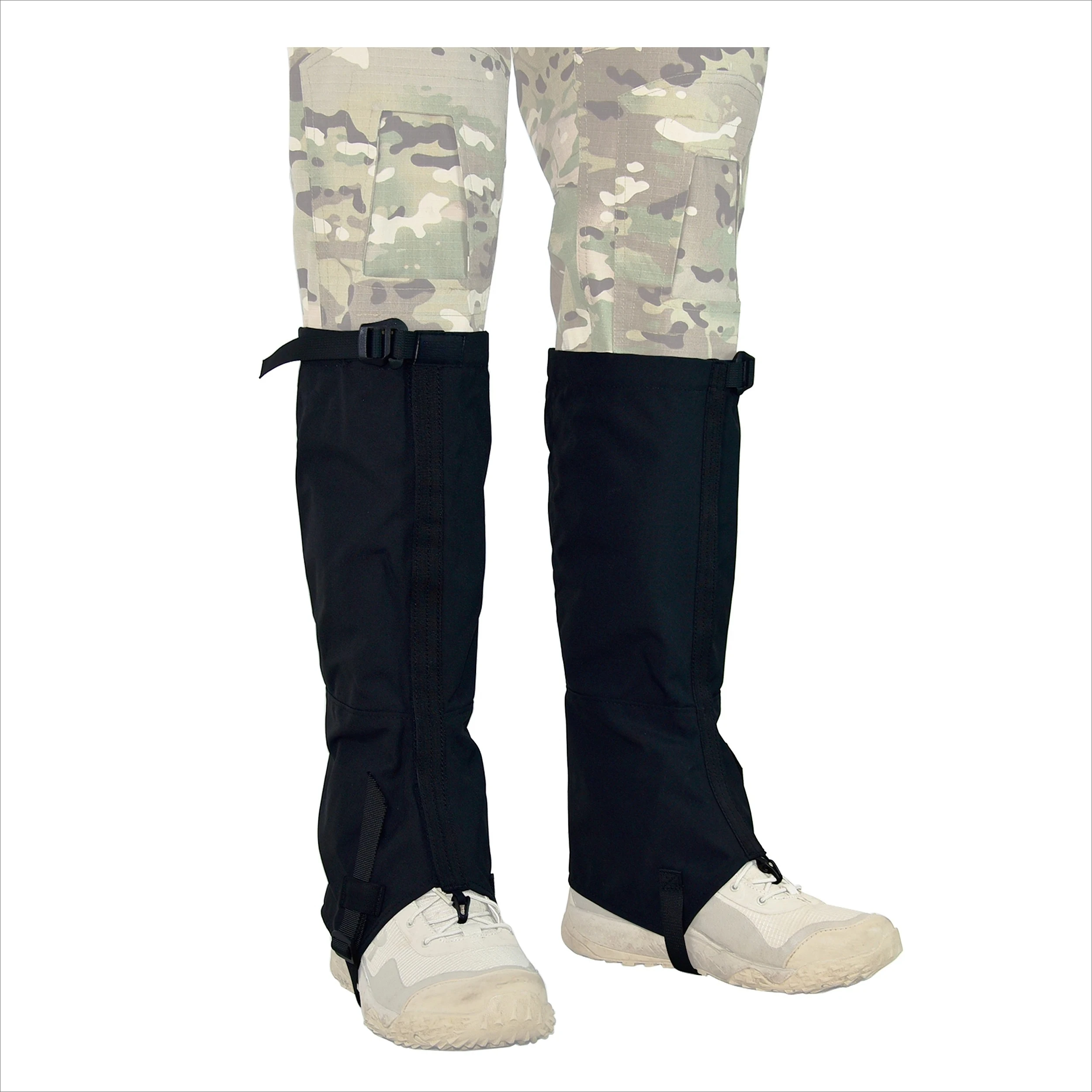 NEW   Tactical Leg Gaiters High Gaiters Gaiters Knee Protection Anti-Tear Nylon Fabric Full Length Zip Breathable Camping Hiking