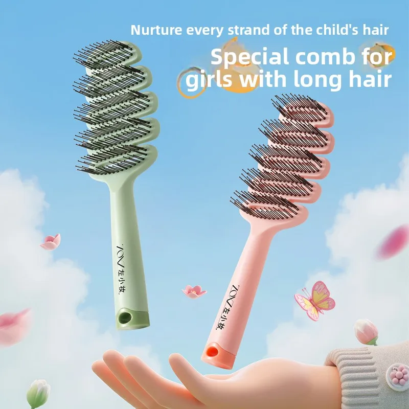 Kids' Pinecone Hair Comb with Double Beaded Tips - Anti-Static, Scalp Massage,Volumizing & Smoothing,Portable for Home&On-the-Go