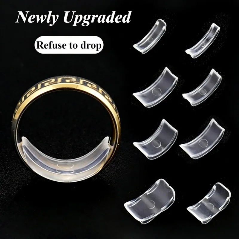 Invisible Silicone Ring Sizer 8 Size Spiral Design Adjuster for Large Rings Jewelry Making DIY Craft Home Gift