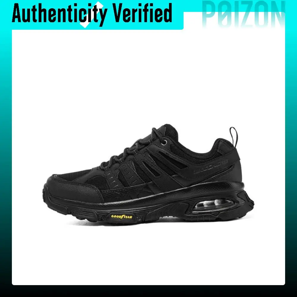 Skechers Synthetic Leather Abrasion Resistant Breathable Low top Running Shoes Men's Black 237214C-BBK
