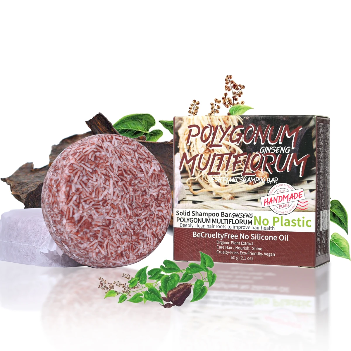 60g Polygonum Multiflorum Soap Private Label Hair Darkening Shampoo Bar Repair Damaged Hair Growth Polygonum Multiflorum Soap