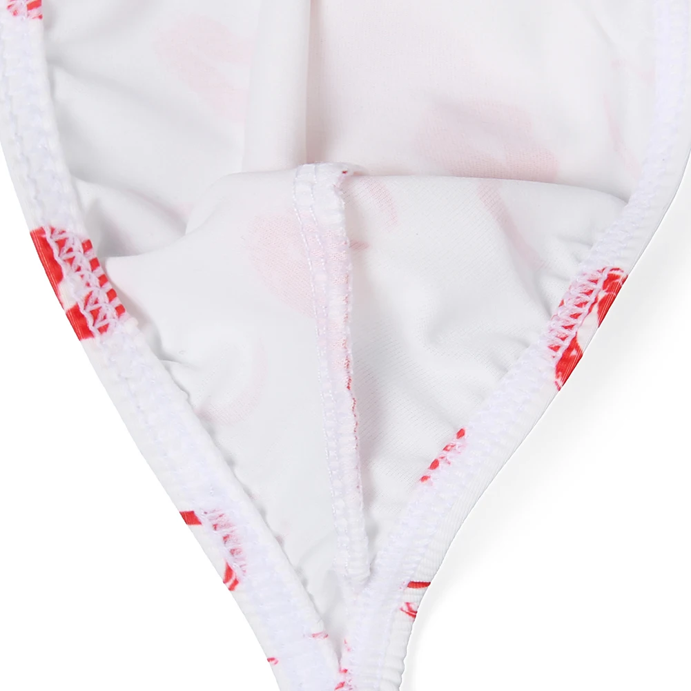 Hot Sale Comfortable Men Printed Big Pouch Briefs Breathable Thin Belt Underwear Low Waist G Strings T-back Thong