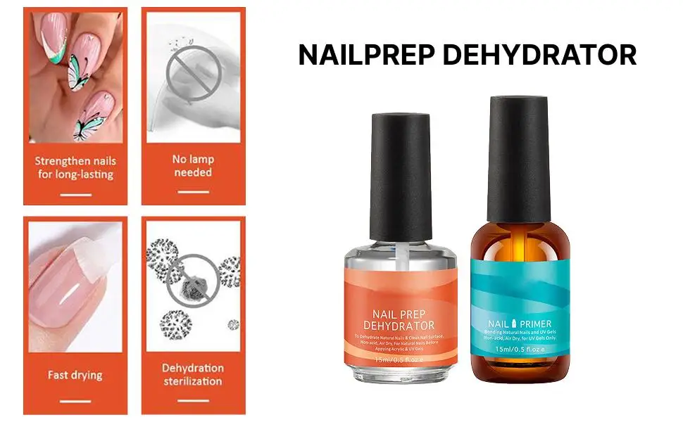 Complete Gel Nail Kit with Nail Prep Dehydrator Quick Dry Primer Set for DIY Nail Art Extension