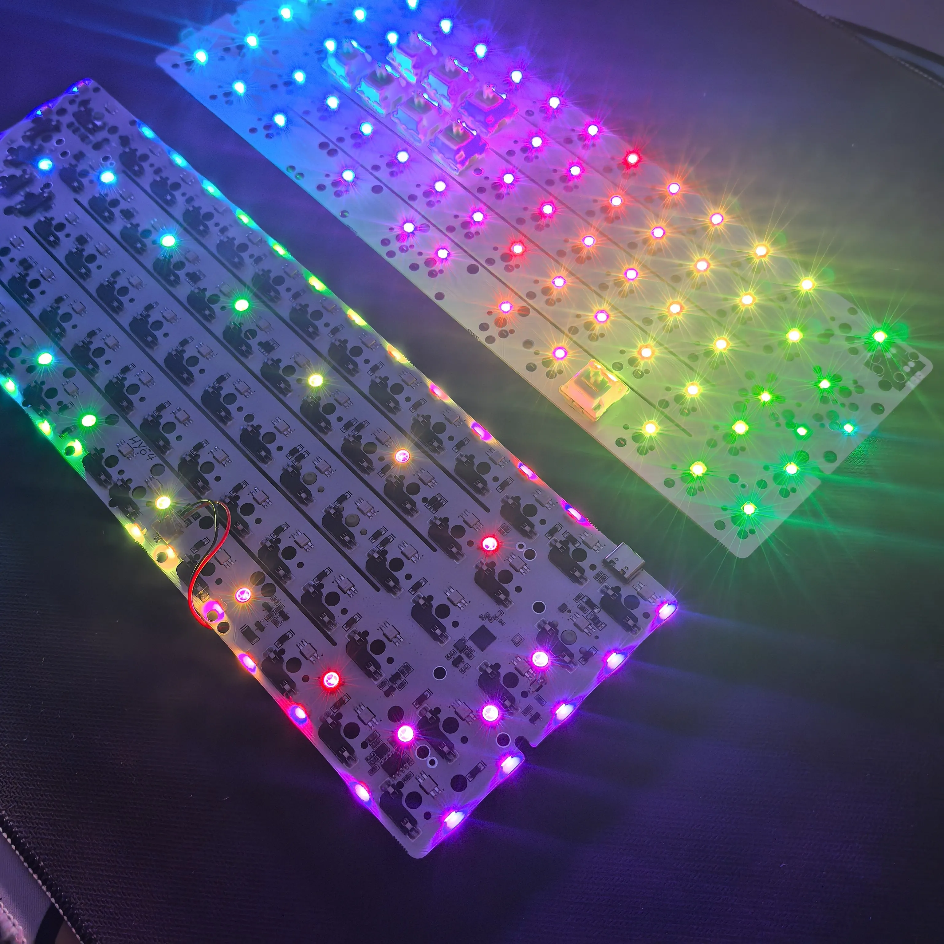 1.2mm thick Triple modes Bluetooth PCB RGB Hotswap 64 Keys 6.25u VIA Remap GH60 Size
