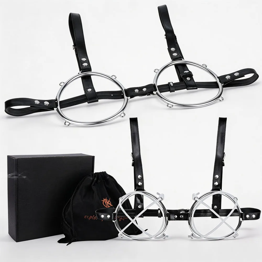 LEZEE Sexual Belt Binding Corset Breast Silicone Shrink Breast Bondage Belts Steel Hoop Ring Chest Harness BDSM Reastraint Bra
