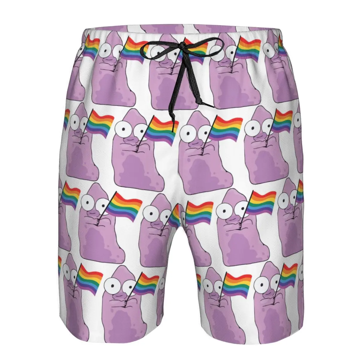 Cartoon Solar Opposites Holding Pride Flag Trunks Beach Board Shorts Casual Quick Dry Swimming Summer Men Pants