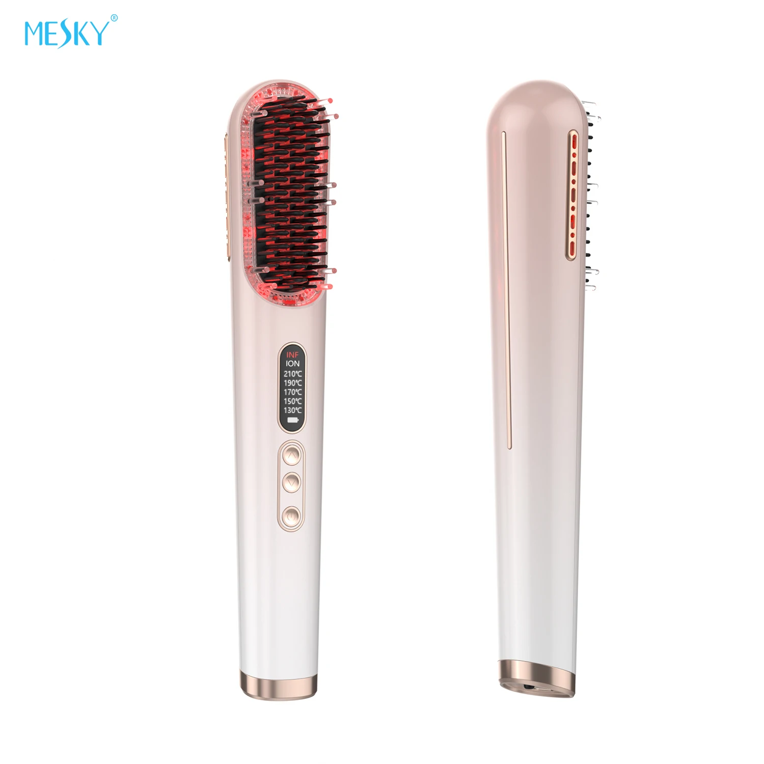 Smart Library 2026 Portable 100-240V 130-210 Wireless Infrared Negative Ion Straightening Comb With Charger