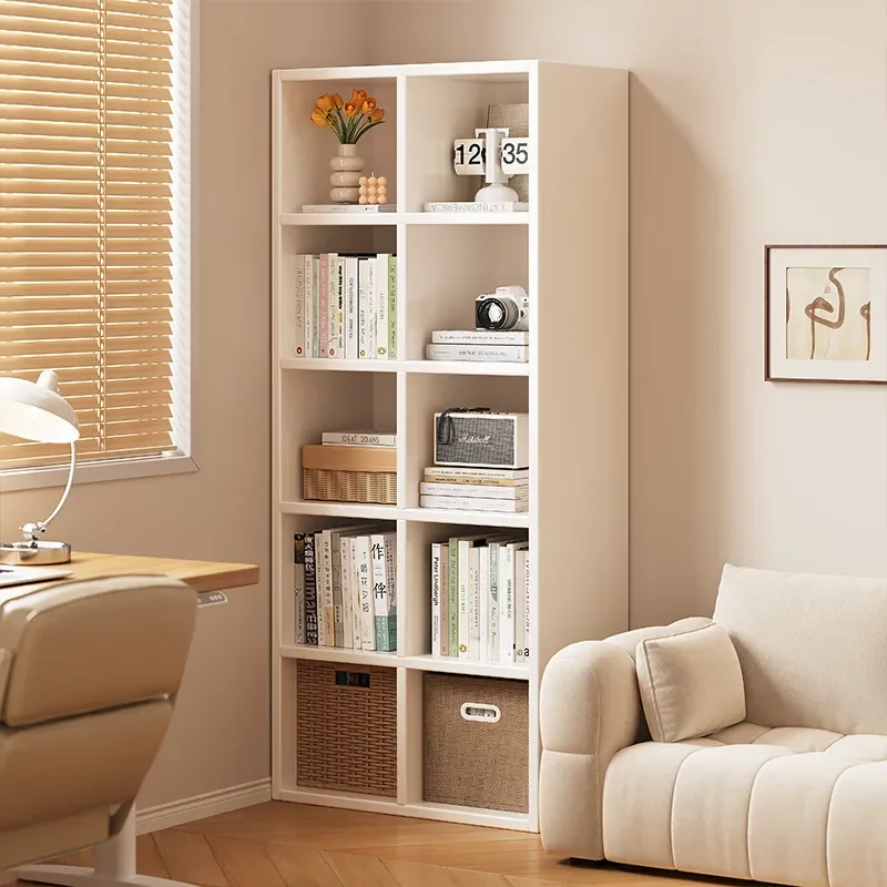 for Solid Wood Simple Bookshelf Integrated Wall Bookcase Floor Shelf Children Storage Locker Child Wall Display Cabinet